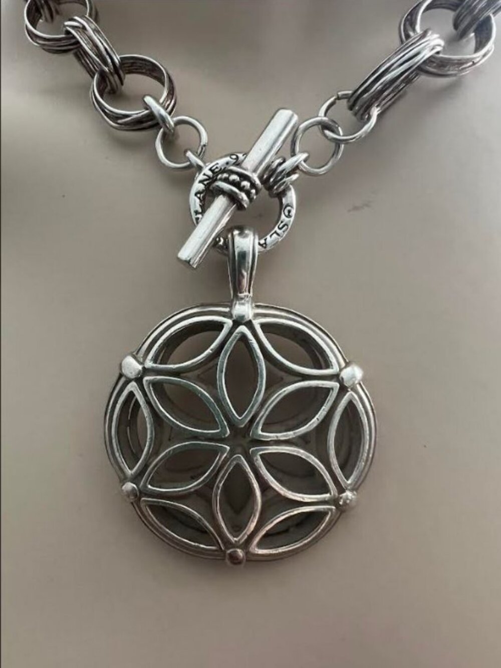 SLANE LARGE FENESTRA II CIRCULAR PENDANT ENHANCER in STERLING SILVER